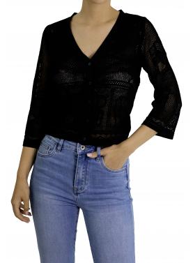 Cardigan scollo a V con ricami 